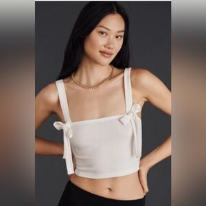 BY ANTHROPOLOGIE RIBBED BOW KNIT TANK TOP